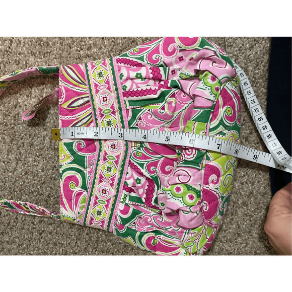 Vera Bradley Paisley Pink Green Y2K Small Shoulder Tote Early 2000s Babydoll - Picture 4 of 7